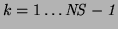 $ k={1\ldots {\it NS-1}}$