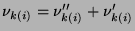 $ \nu_{k(i)}=\nu_{k(i)}^{\prime\prime}+\nu_{k(i)}^{\prime}$