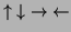 $ \uparrow\;\downarrow\;\rightarrow\;\leftarrow$