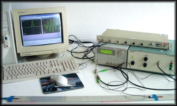 Experimental rig for damage dectection in structures by propagation of elastic waves