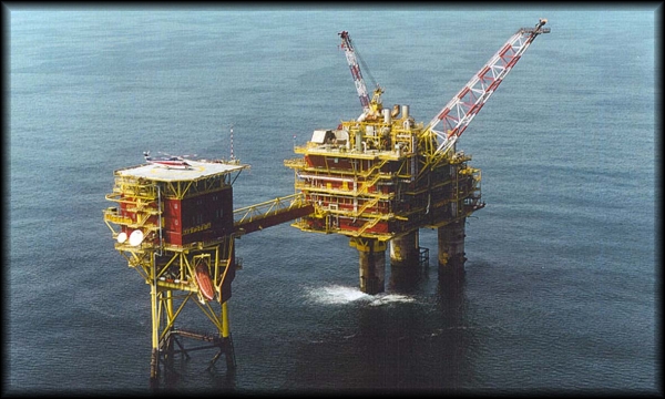 View of an offshore oil platform